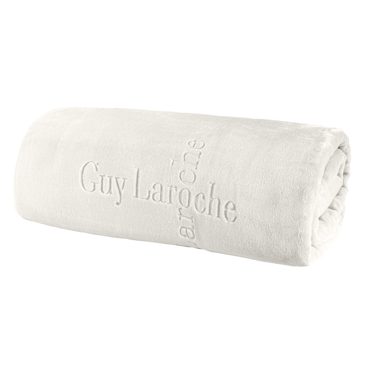 Κουβέρτα Βελουτέ Μονή (160x220) Guy Laroche Logo Ivory
