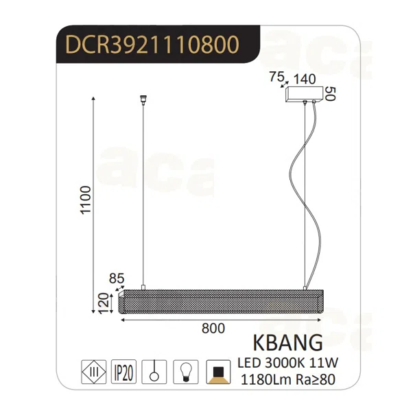 Φωτιστικό Οροφής LED Aca Ofis DCR39211 Black