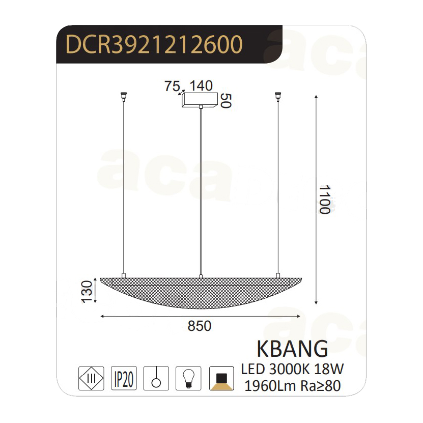 Φωτιστικό Οροφής Led Aca Michelle Dcr39212 Black Φωτιστικά Κρεμαστά Spitishop