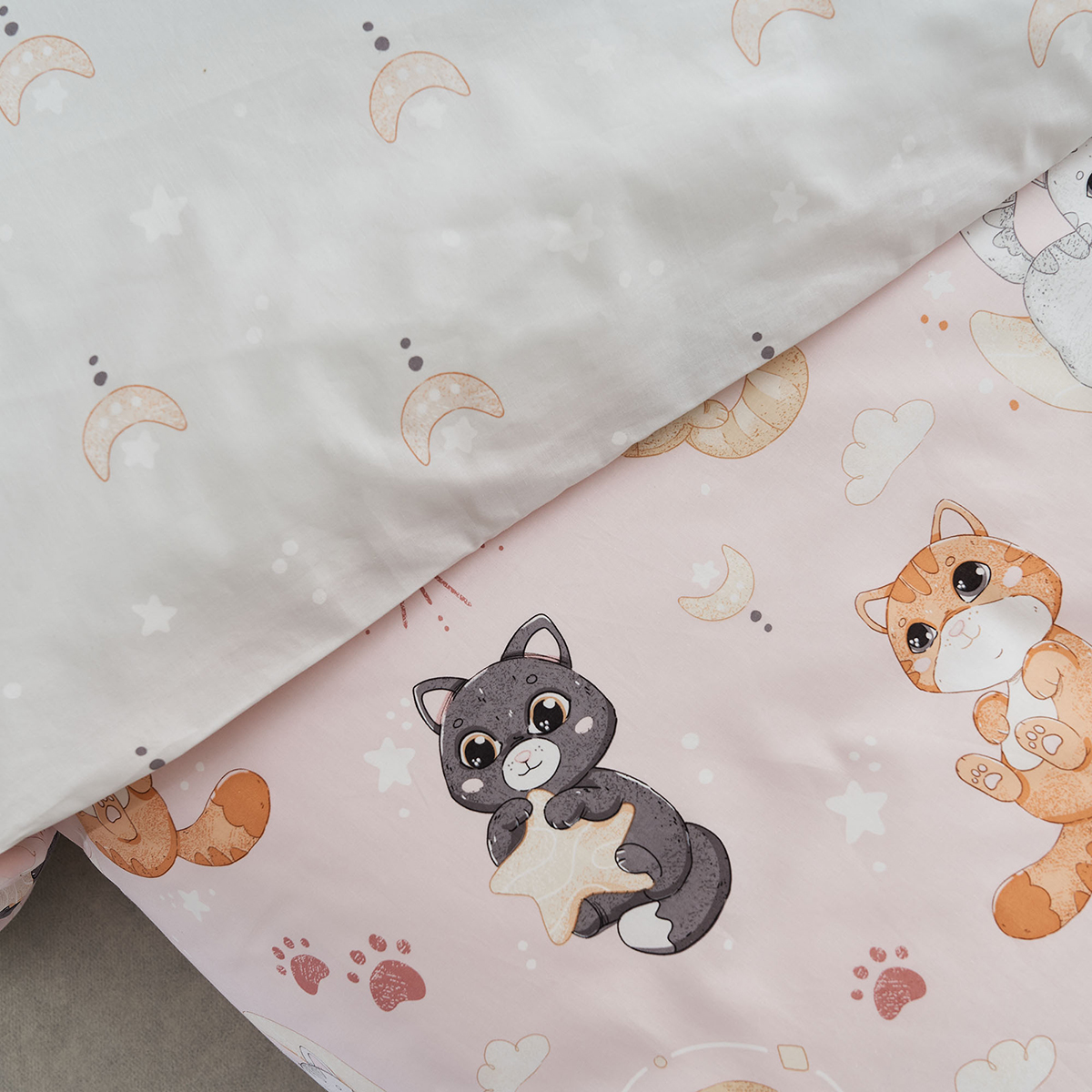 Σεντόνια Μονά (Σετ) Vesta Kids Kitty Παιδικά Λευκά Είδη 'Υπνου για Κορίτσια Spitishop