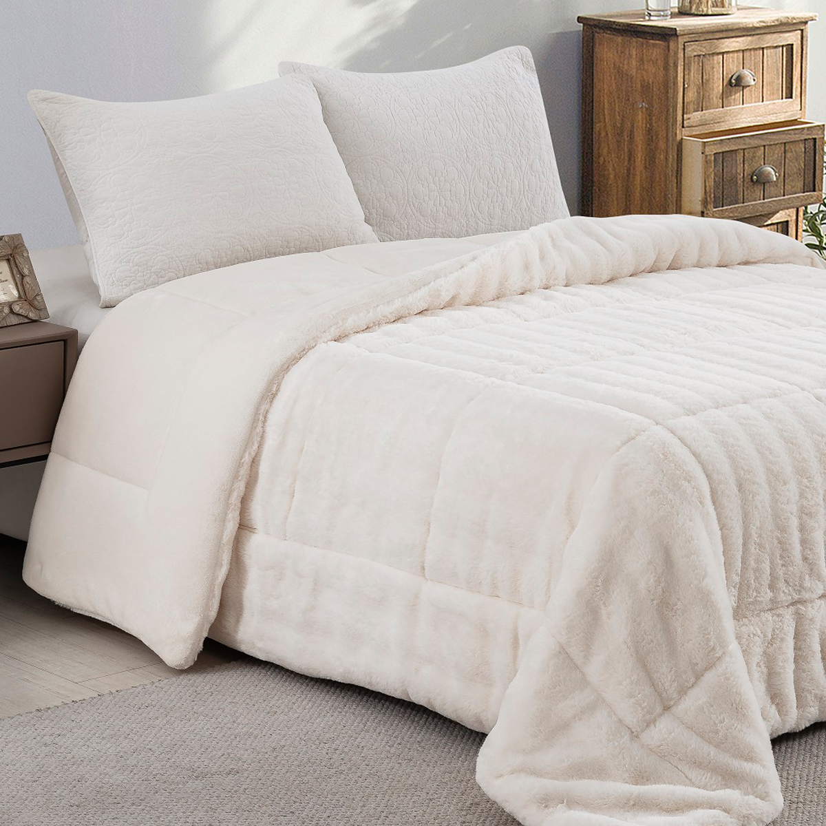 Κουβερτοπάπλωμα Υπέρδιπλο (220x240) AdamHome 920 White