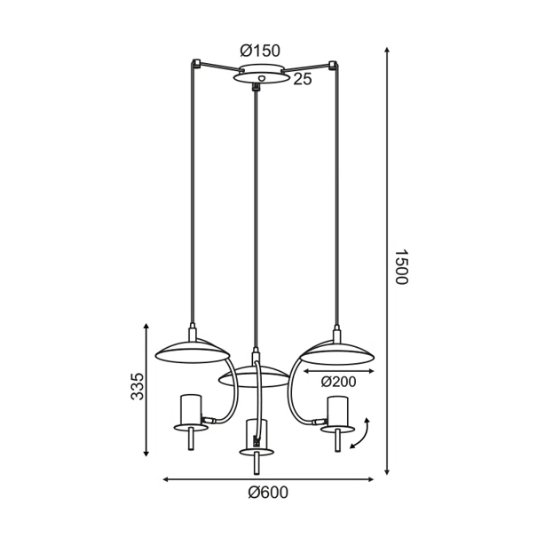 Φωτιστικό Οροφής Τρίφωτο Aca Parachute ZM933P60W White