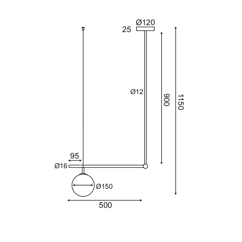 Φωτιστικό Οροφής Μονόφωτο Aca Thetis V360501P Brass Φωτιστικά Κρεμαστά Spitishop