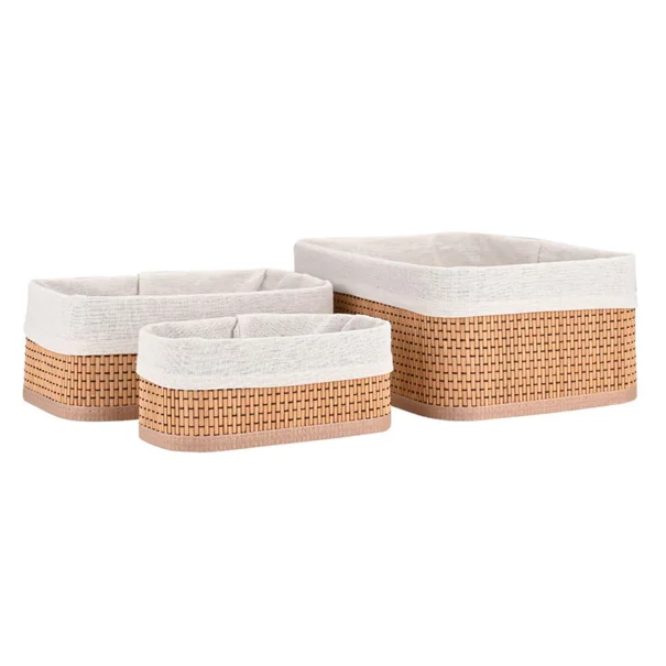 Καλάθια Αποθήκευσης (Σετ 3τμχ) Estia Bamboo Essentials 02-34580