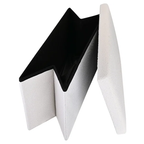 Ταμπουρέ Με Αποθηκευτικό Χώρο (76x38x38) Estia Cube Teddy White 03-35938