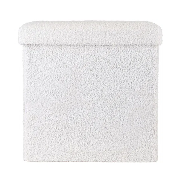 Σκαμπό Με Αποθηκευτικό Χώρο (38x38x38) Estia Cube Teddy White 03-35921