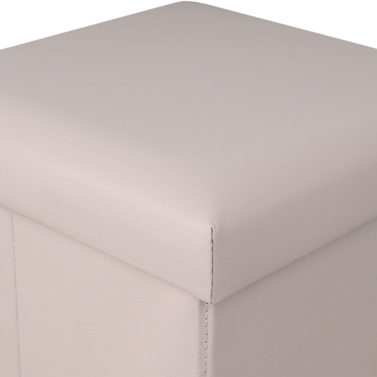 Σκαμπό με Αποθηκευτικό Χώρο (38X38X38) Estia Cube Leather Taupe 03-35907 Έπιπλα Spitishop