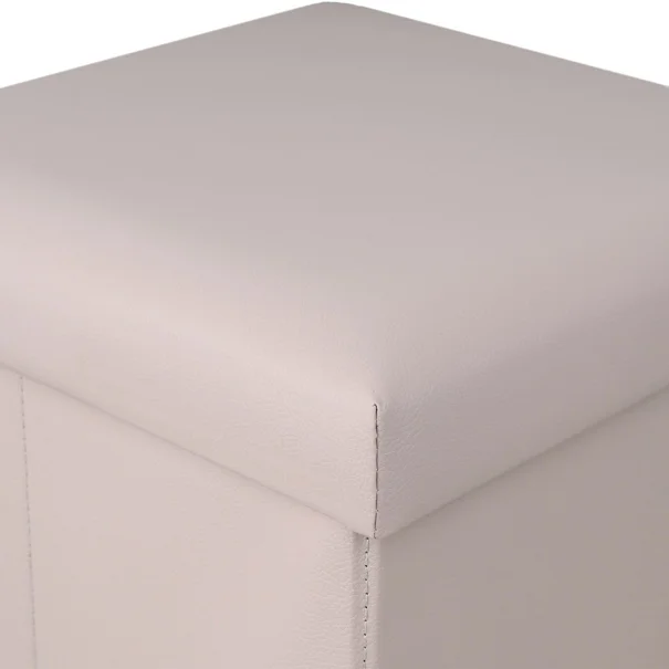 Σκαμπό Με Αποθηκευτικό Χώρο (38x38x38) Estia Cube Leather Taupe 03-35907