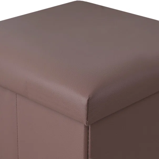 Σκαμπό Με Αποθηκευτικό Χώρο (38x38x38) Estia Cube Leather Brown 03-35914