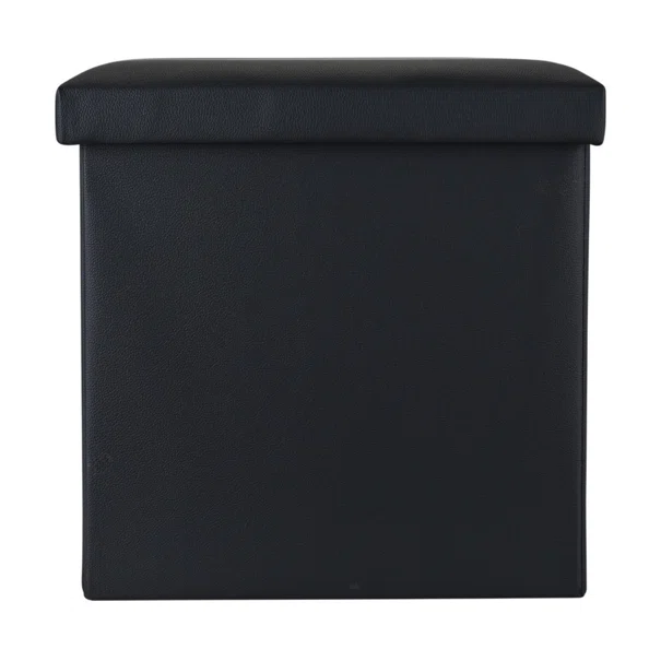 Σκαμπό Με Αποθηκευτικό Χώρο (38x38x38) Estia Cube Leather Black 03-35891