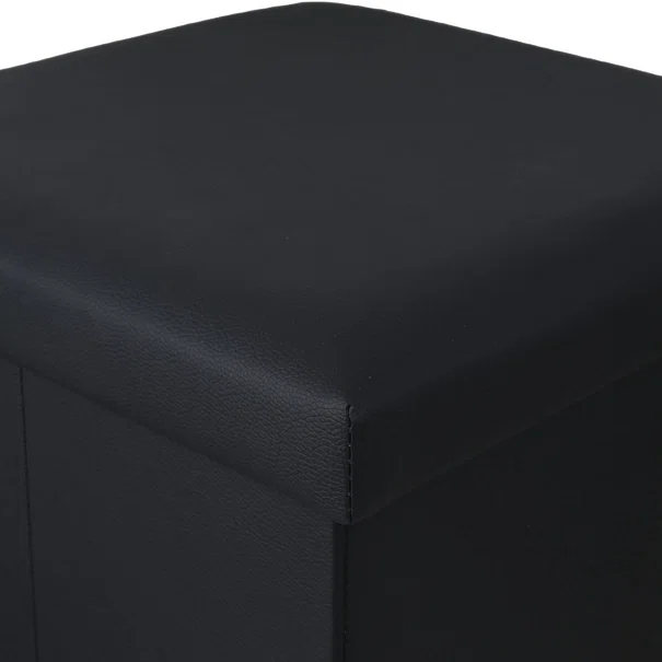 Σκαμπό Με Αποθηκευτικό Χώρο (38x38x38) Estia Cube Leather Black 03-35891