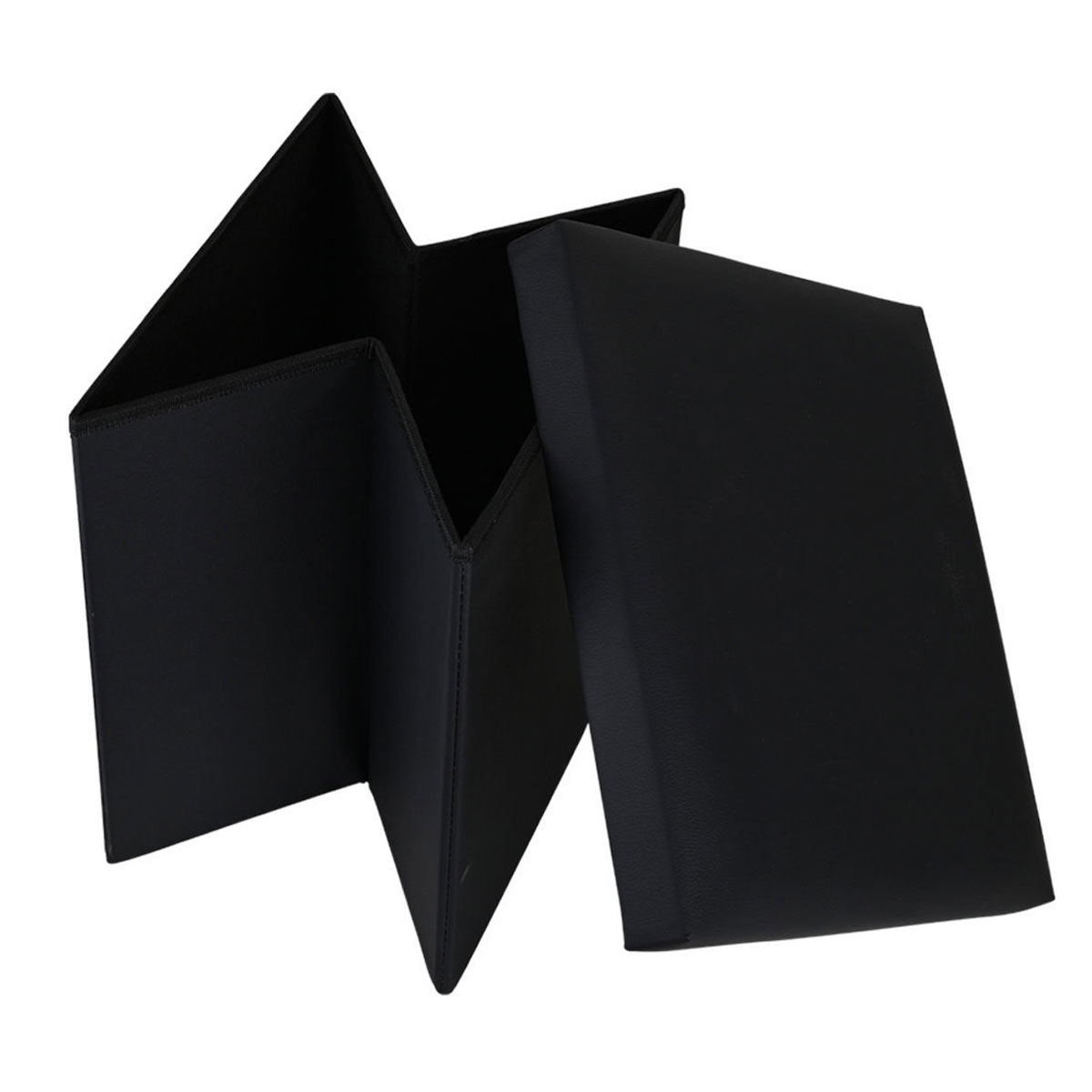 Σκαμπό με Αποθηκευτικό Χώρο (38X38X38) Estia Cube Leather Black 03-35891 Έπιπλα Spitishop