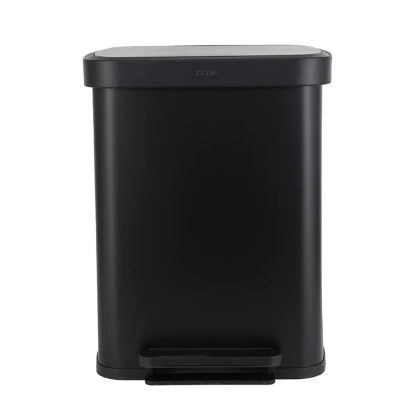 Κάδος Απορριμμάτων (37.5x45x57) Estia 50lt Flatop Black 01-31978
