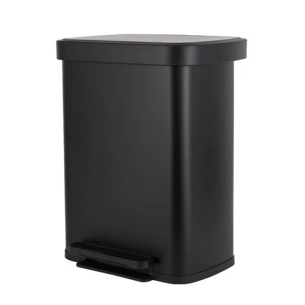 Κάδος Απορριμμάτων (37.5x45x57) Estia 50lt Flatop Black 01-31978