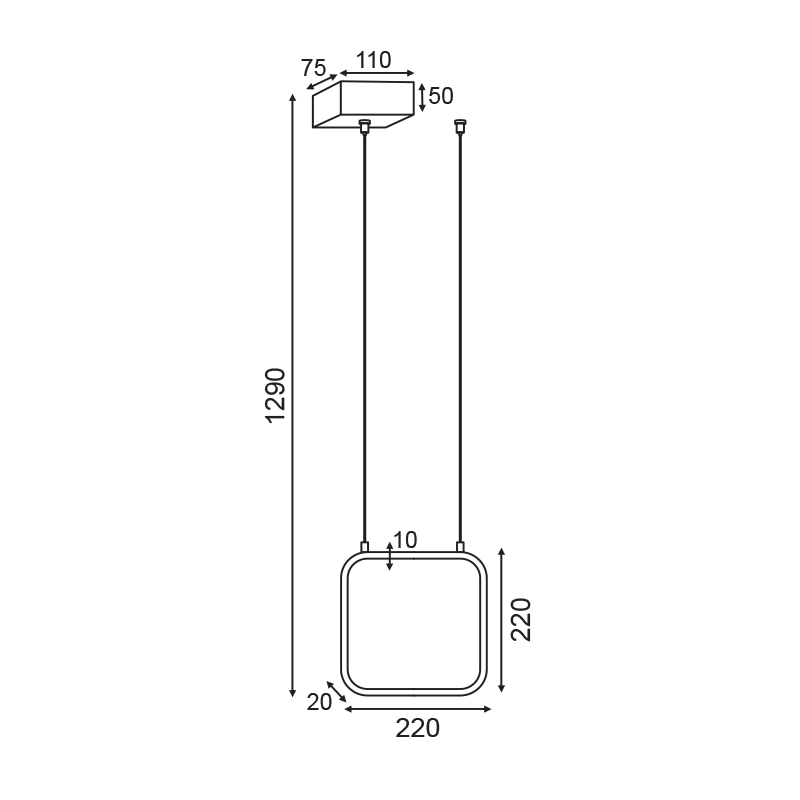 Φωτιστικό Οροφής Μονόφωτο Led Aca Symetria V30Ledp22Bk Black Φωτιστικά Κρεμαστά Spitishop
