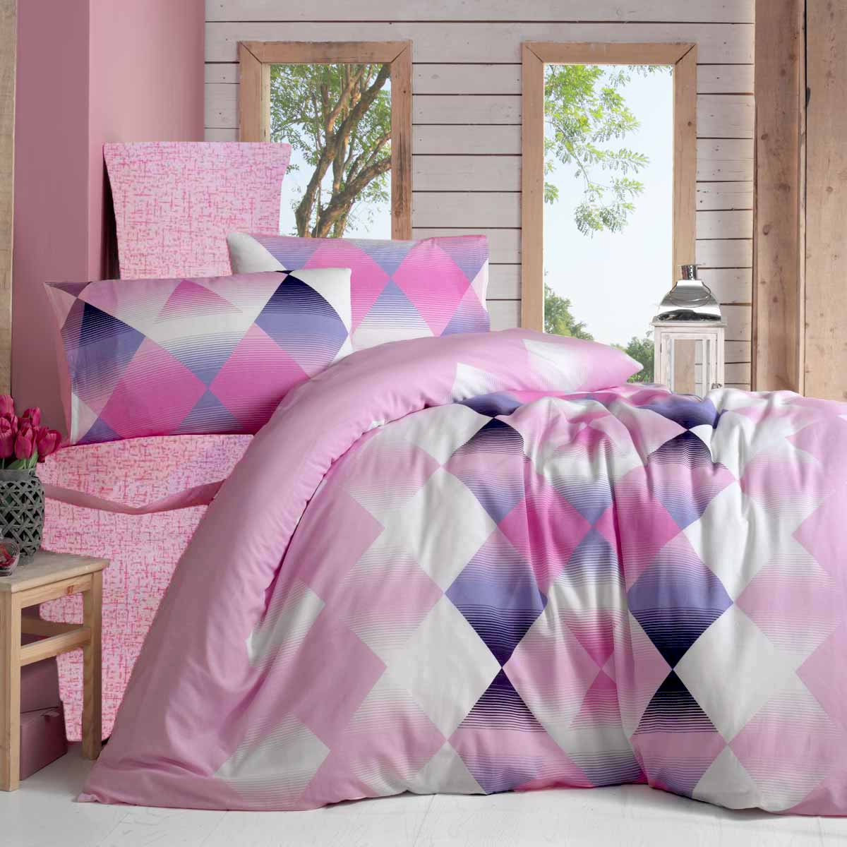 Σεντόνια Υπέρδιπλα (Σετ) Ravelia Polycotton Petek Pink