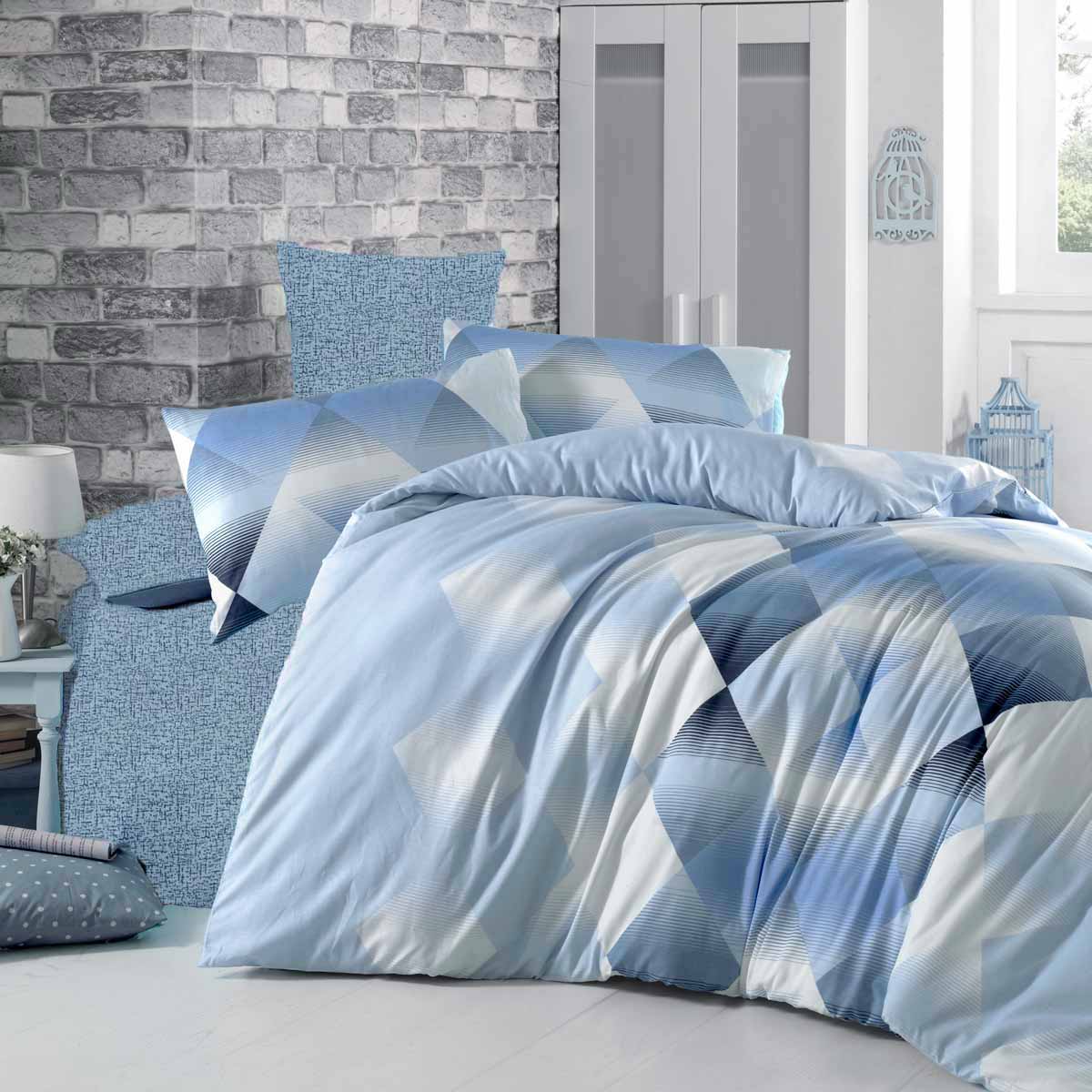 Παπλωματοθήκη Υπέρδιπλη (Σετ 220x240) Ravelia Polycotton Petek Blue