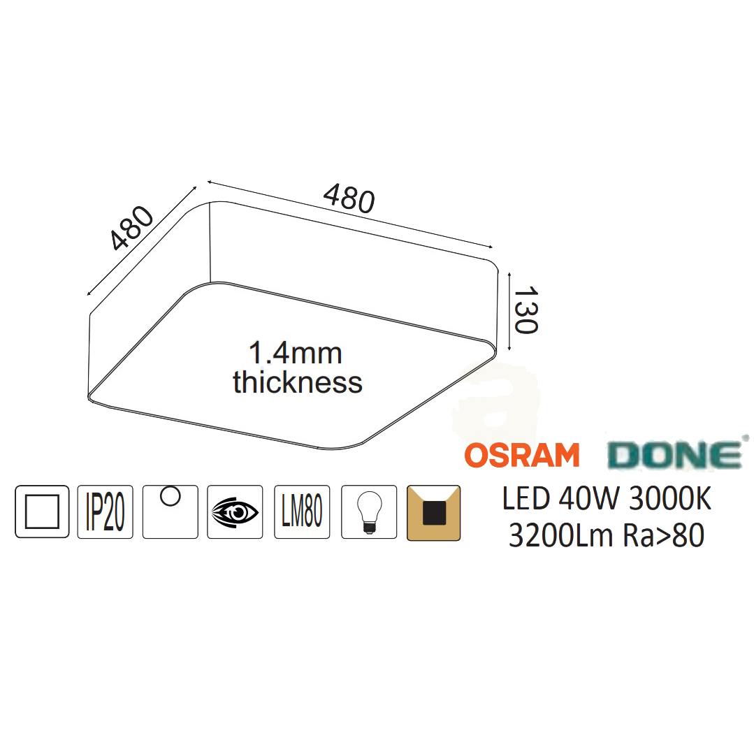Φωτιστικό Πλαφονιέρα Led Aca Emery V28Ledc48Wh White Φωτιστικά Οροφής Spitishop
