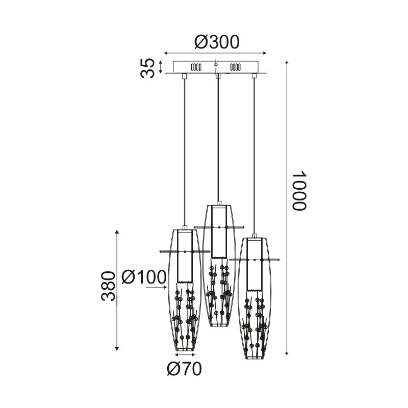 Φωτιστικό Οροφής Led Aca Vani Vani309Ledp Chrome Φωτιστικά Κρεμαστά Spitishop