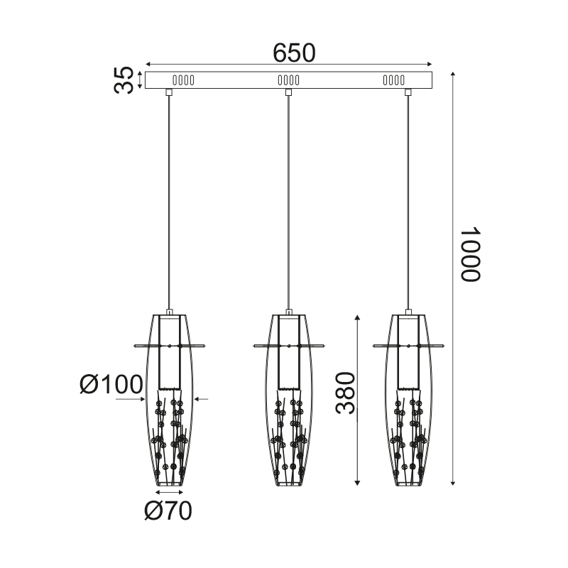 Φωτιστικό Οροφής Led Aca Vani Vani659Ledp Chrome Φωτιστικά Κρεμαστά Spitishop