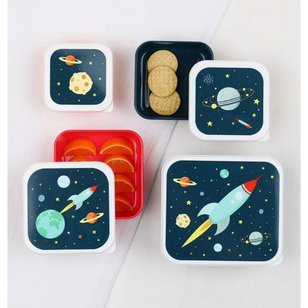 Φαγητοδοχεία (Σετ 4τμχ) Α Little Lovely Company Space SBSESP21