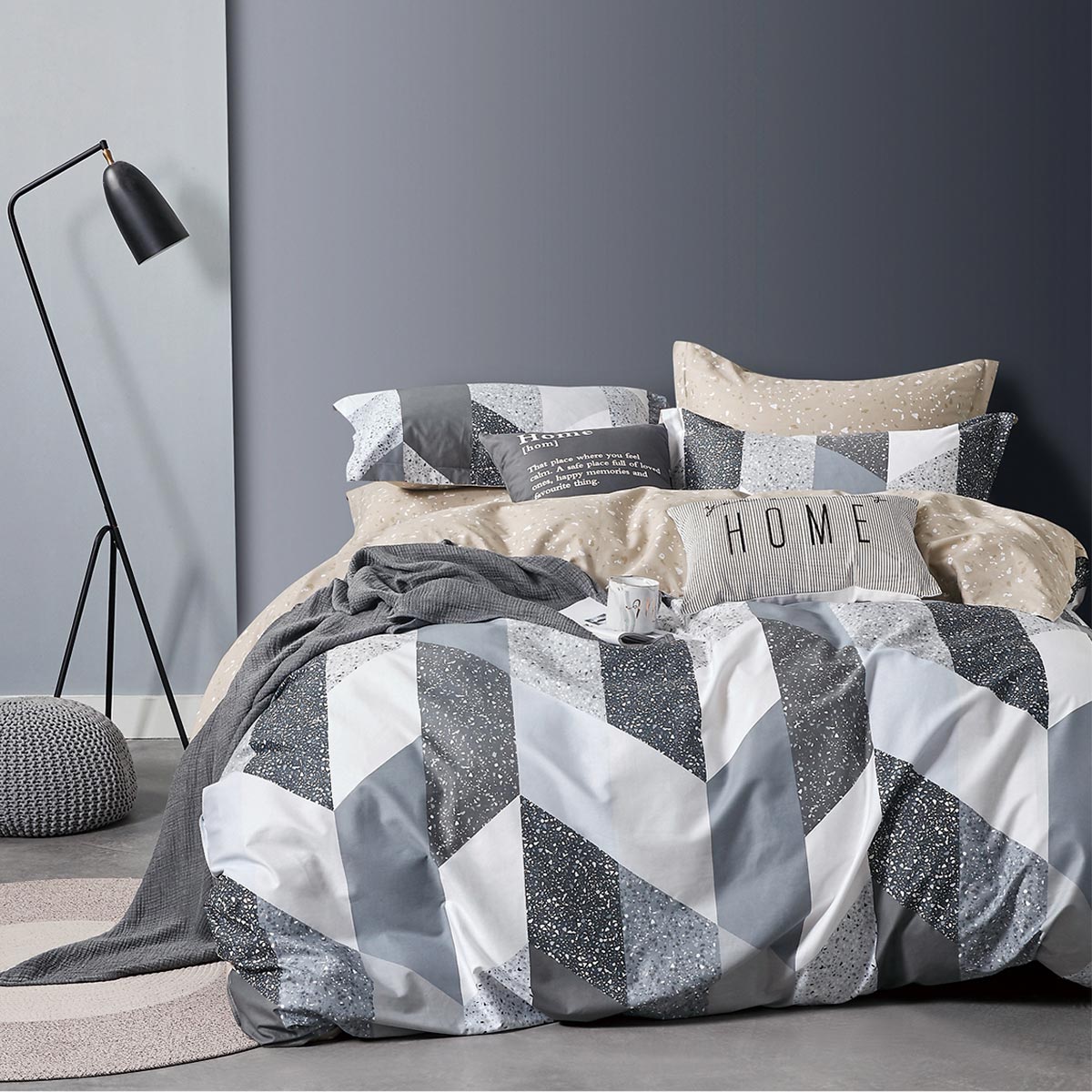 Σεντόνια Υπέρδιπλα (Σετ) Ravelia Sateen Glasgow Grey