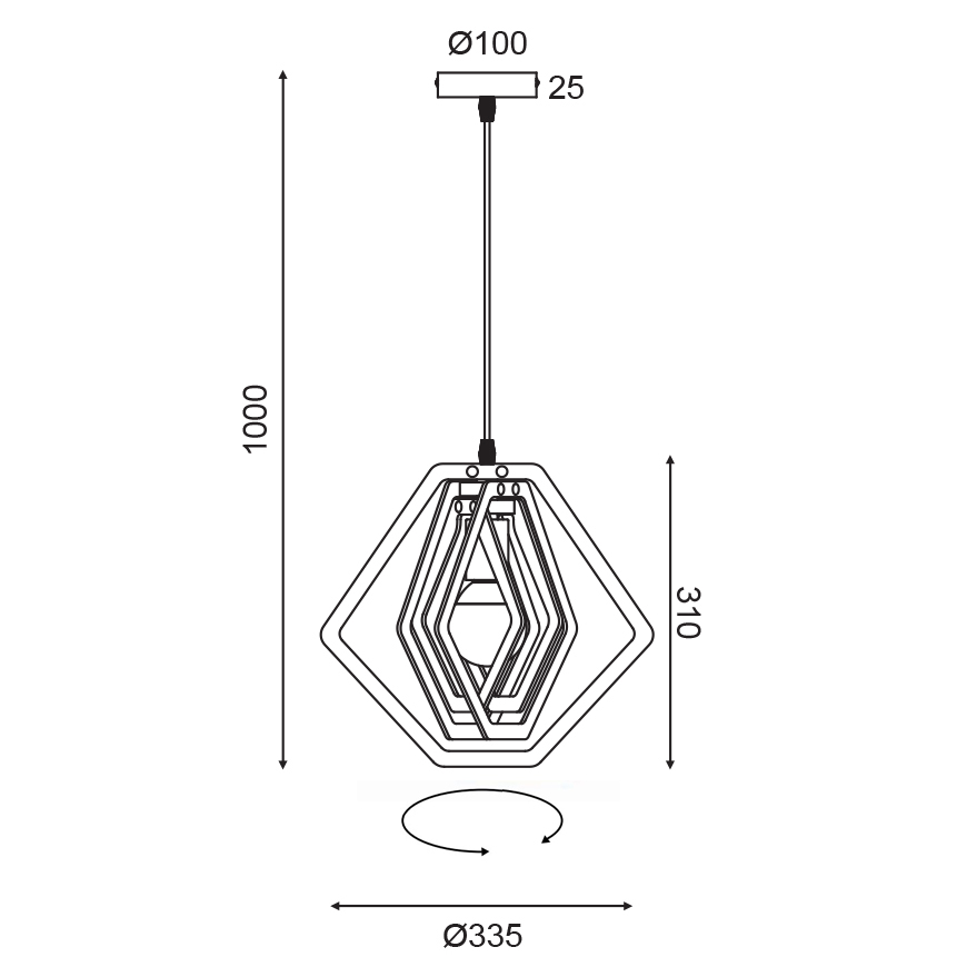 Φωτιστικό Οροφής Μονόφωτο Aca Triton Zm391P34Wll Camel Φωτιστικά Κρεμαστά Spitishop
