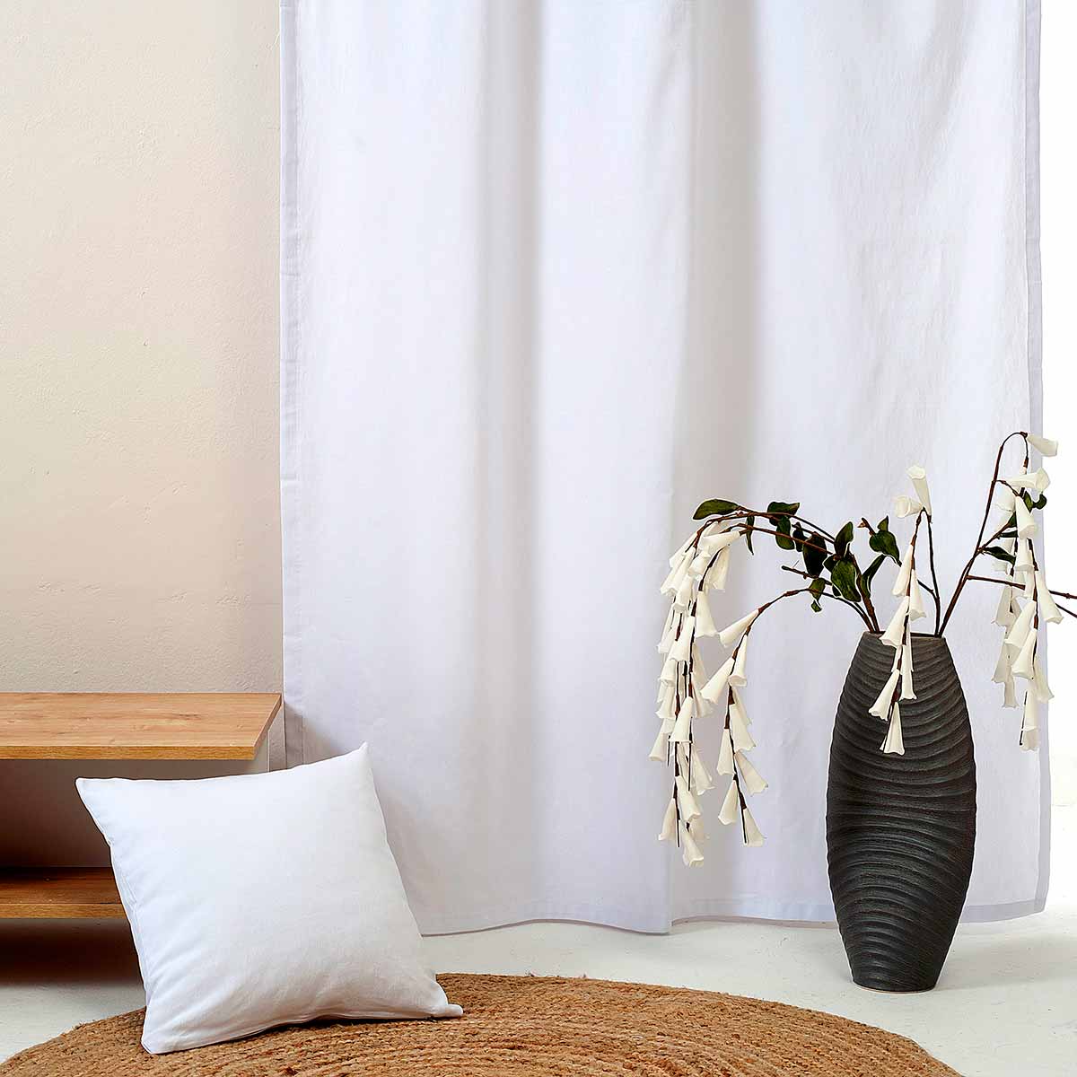 Διακοσμητική Μαξιλαροθήκη (45x45) Ravelia Loneta Fiume 090 White
