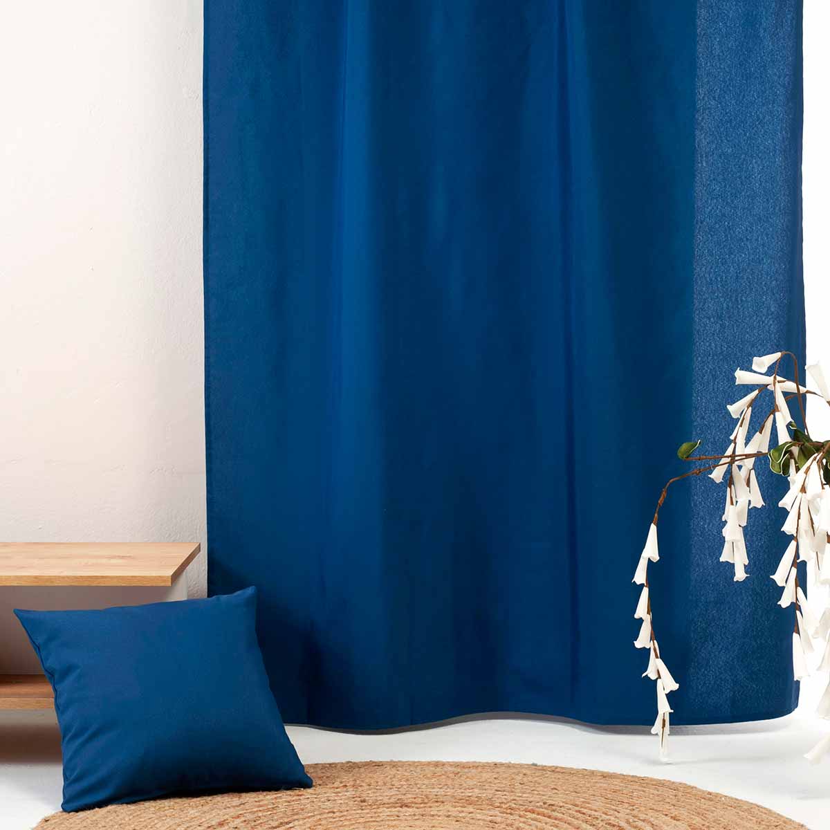 Κουρτίνα (140x270) Με Τρέσα Ravelia Loneta Fiume 608 Navy Blue