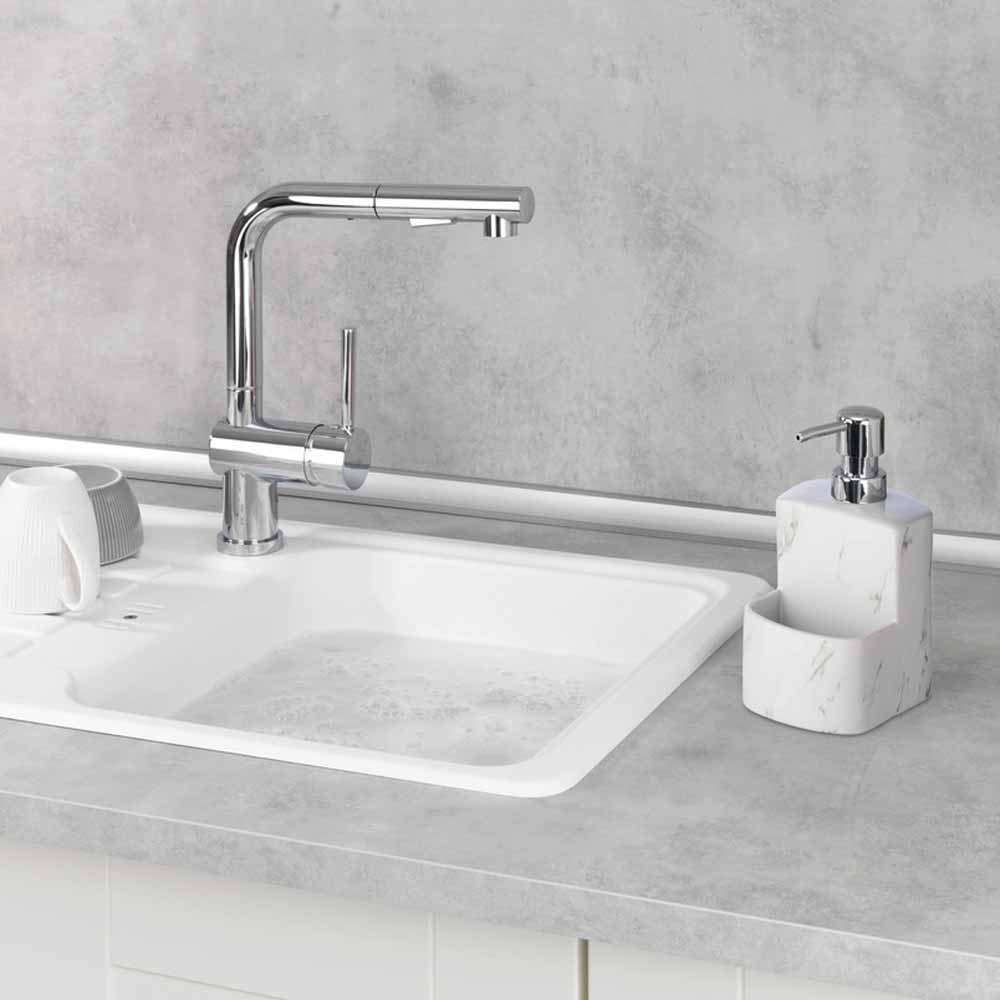 Δοχείο Υγρού Πιάτων + Θήκη για Σφουγγάρι Wenko Festival Marble 54665100 Οργάνωση & Αποθήκευση Κουζίνας Νεροχύτη Ντισπένσερ Spitishop