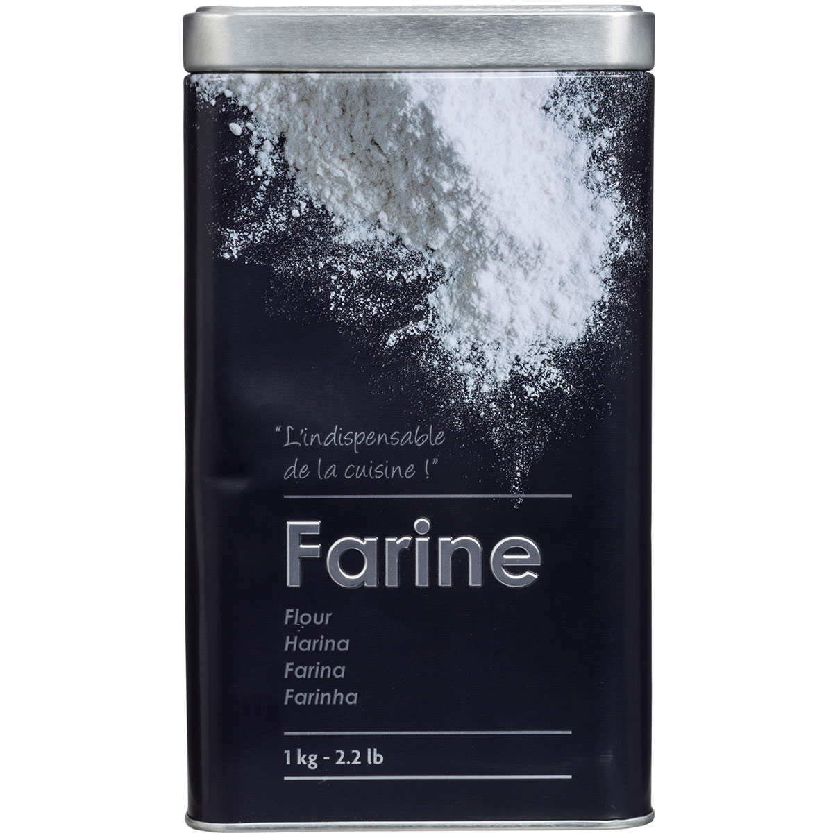 Δοχείο Για Αλεύρι 1kg (Φ10.7x18.4) F-V Embossed Black 136308