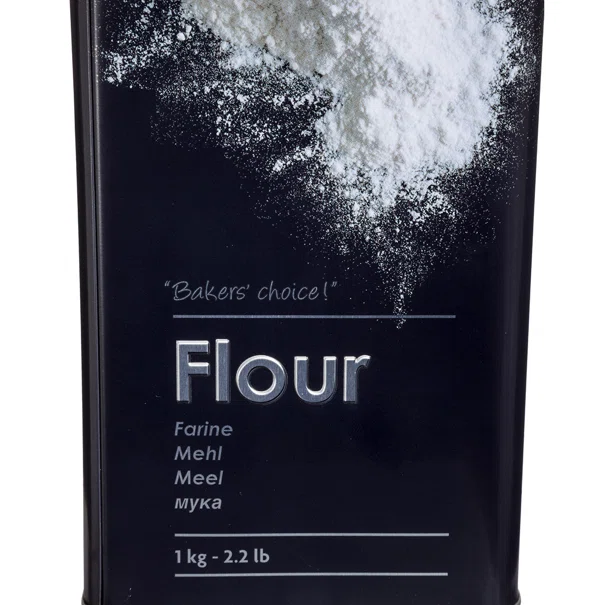 Δοχείο Για Αλεύρι 1kg (Φ10.7x18.4) F-V Embossed Black 136308