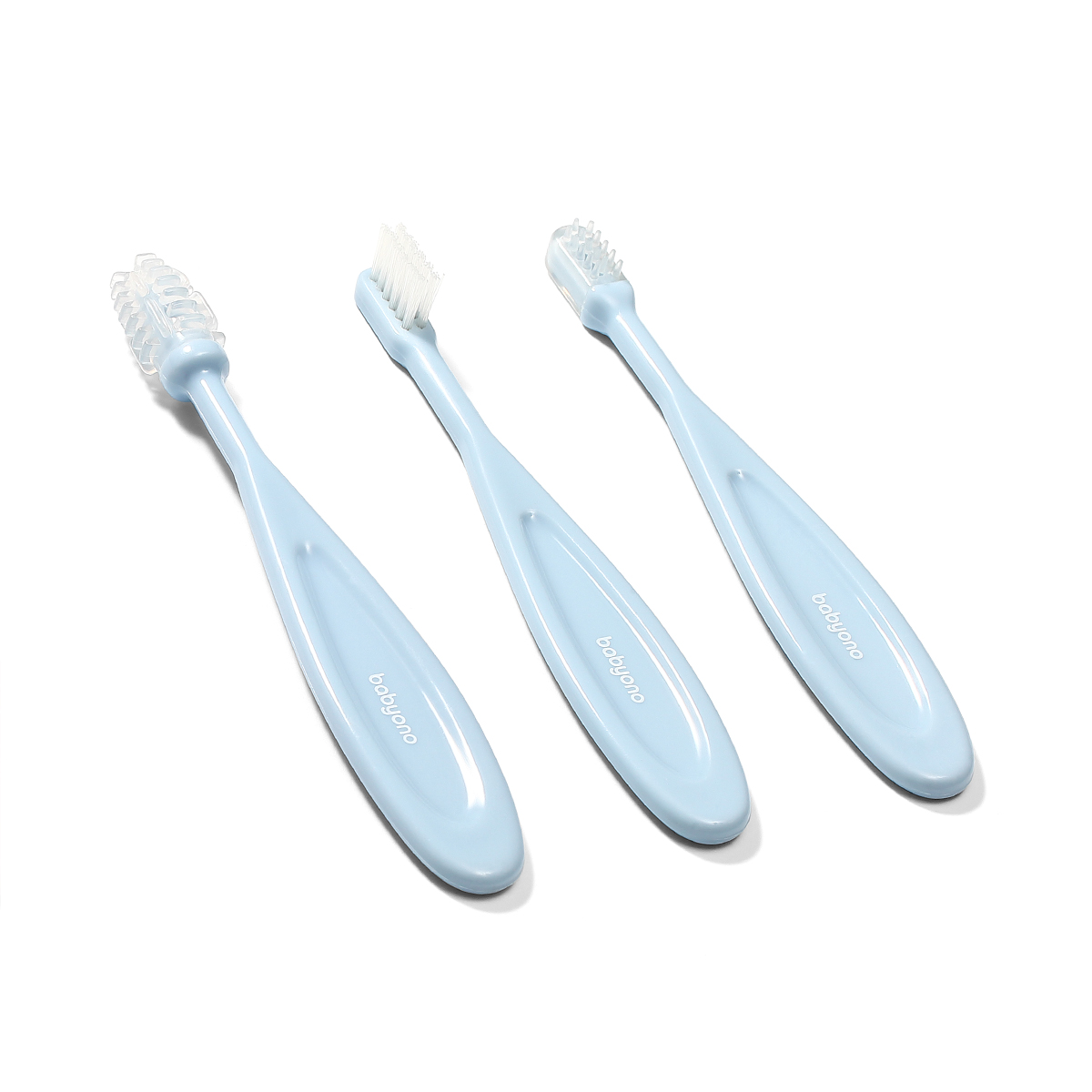 Βρεφικές Οδοντόβουρτσες (Σετ 3τμχ) BabyOno Blue BN550/02