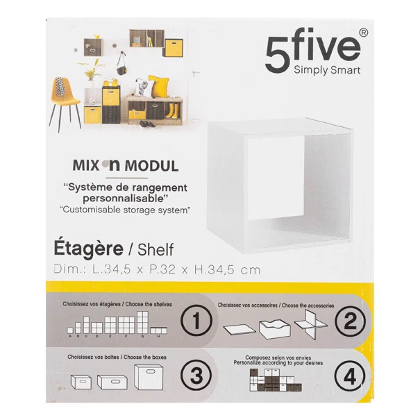 Ράφι Τοίχου (34.5x32x34.5) F-V Mix White 138966C