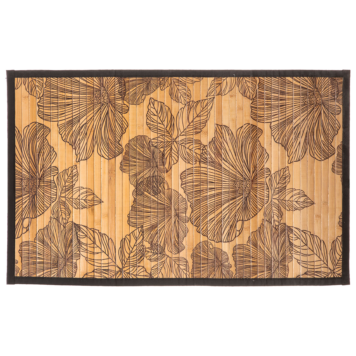 Πατάκι Μπάνιου Bamboo (50x80) F-V Black Flora 174701A