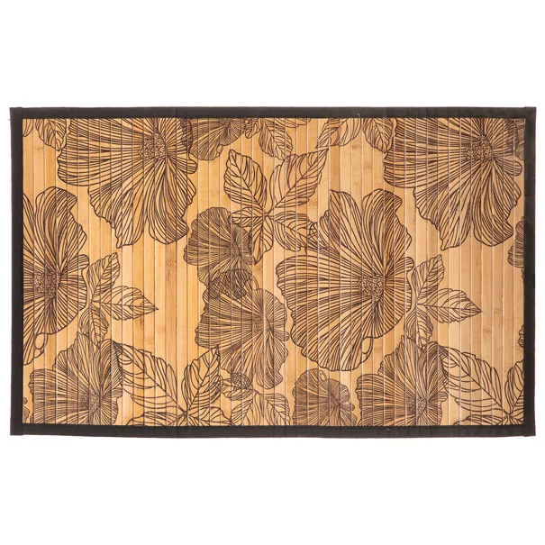 Πατάκι Μπάνιου Bamboo (50x80) F-V Black Flora 174701A