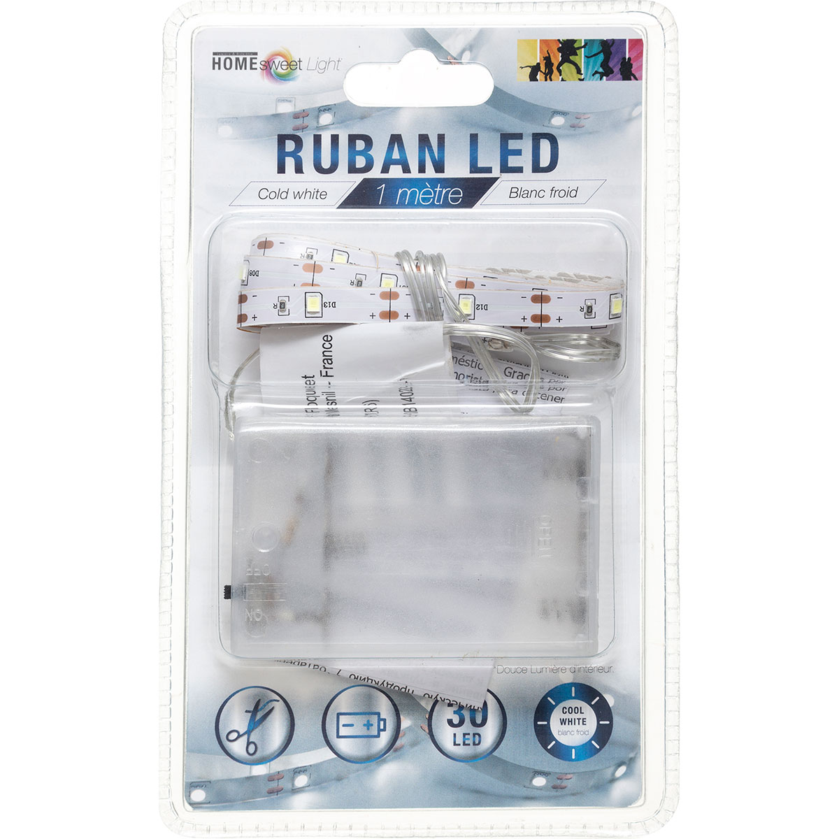 Ταινία LED 130εκ. 30 Λαμπάκια Με Μπαταρίες H-S White 135324B