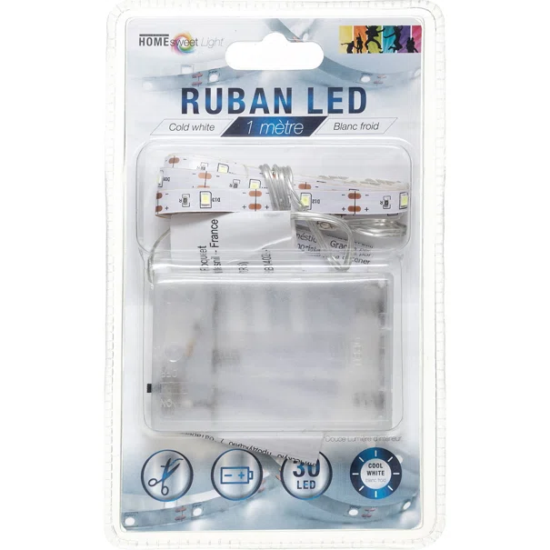 Ταινία LED 130εκ. 30 Λαμπάκια Με Μπαταρίες H-S White 135324B