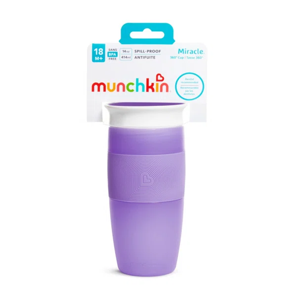 Ποτήρι Εκπαιδευτικό 414ml Munchkin Tall Miracle Sippy Cup Purple