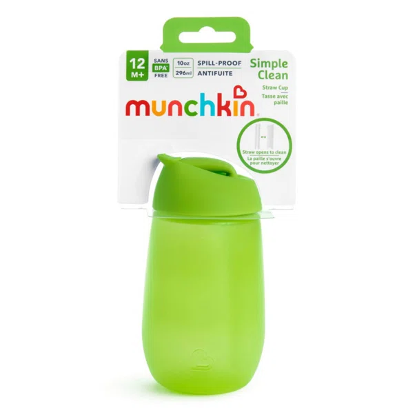 Παγούρι 296ml Με Καλαμάκι Munchkin Simple Clean Straw Cup Green