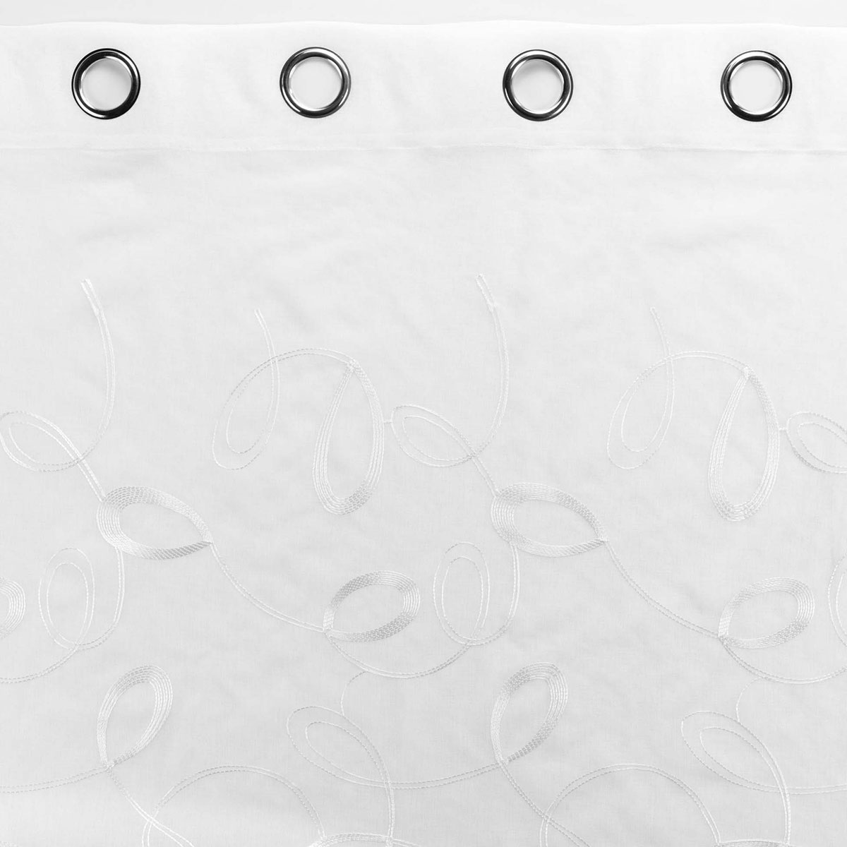 Κουρτίνα (140X240) με Τρουκς L-C Hoops Blanc 1626968 Κουρτίνες Σαλονιού Μοντέρνες Spitishop