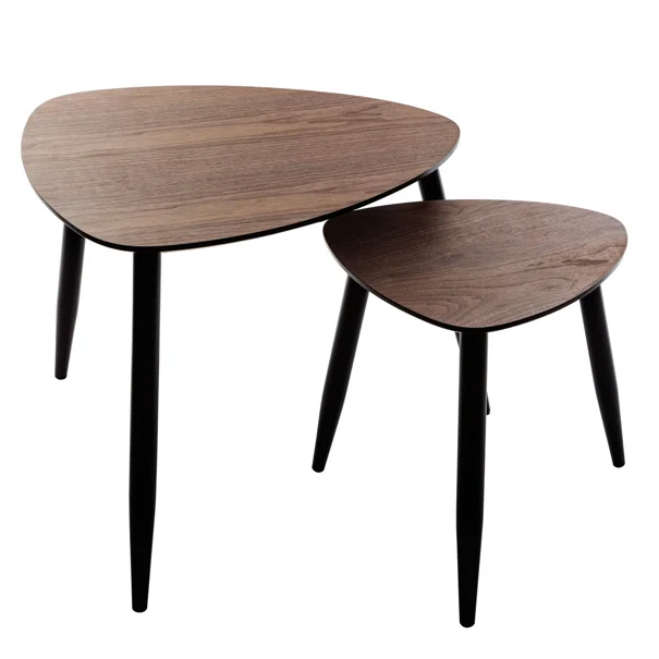Τραπέζια Σαλονιού (Σετ 2τμχ) A-S Mileo Walnut 166640