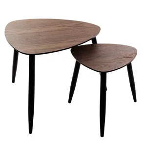 Τραπέζια Σαλονιού (Σετ 2τμχ) A-S Mileo Walnut 166640