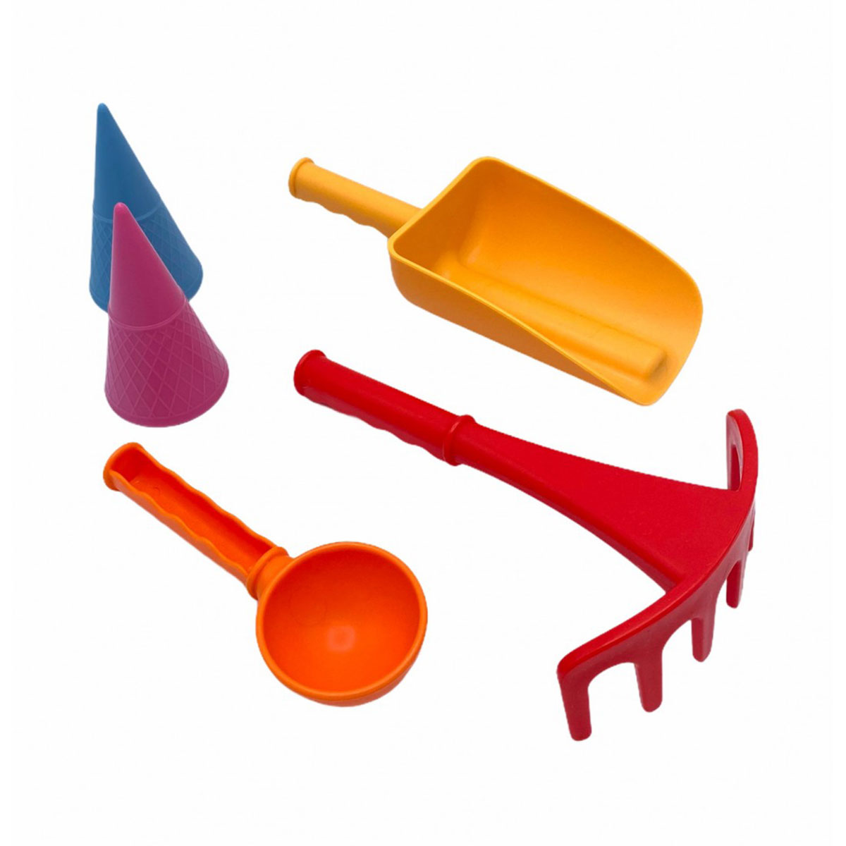 Κουβαδάκι + Φτυαράκια Παραλίας (Σετ 7τμχ) CompacToys Red