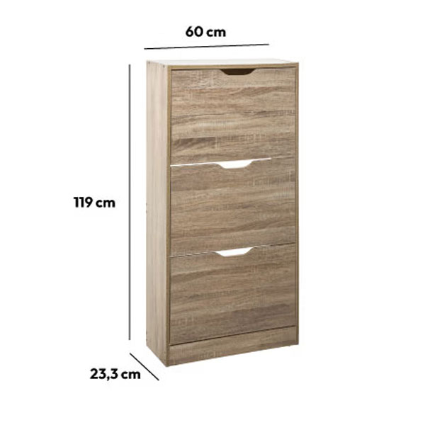 Παπουτσοθήκη με 3 Ράφια 18 Θέσεων (60X23X119) F-V Natural 160392D Όσα Αγαπήσατε Περισσότερο Μόλις Ξαναήρθαν - Είναι Πάλι Εδώ τα Έπιπλα Που Spitishop