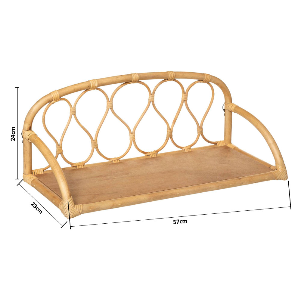 Ράφι Τοίχου (57X23X24) A-S Jolie Liberty Rattan 174093 Παιδικά Βρεφικά & Έπιπλα Ράφια - Ραφιέρες Spitishop