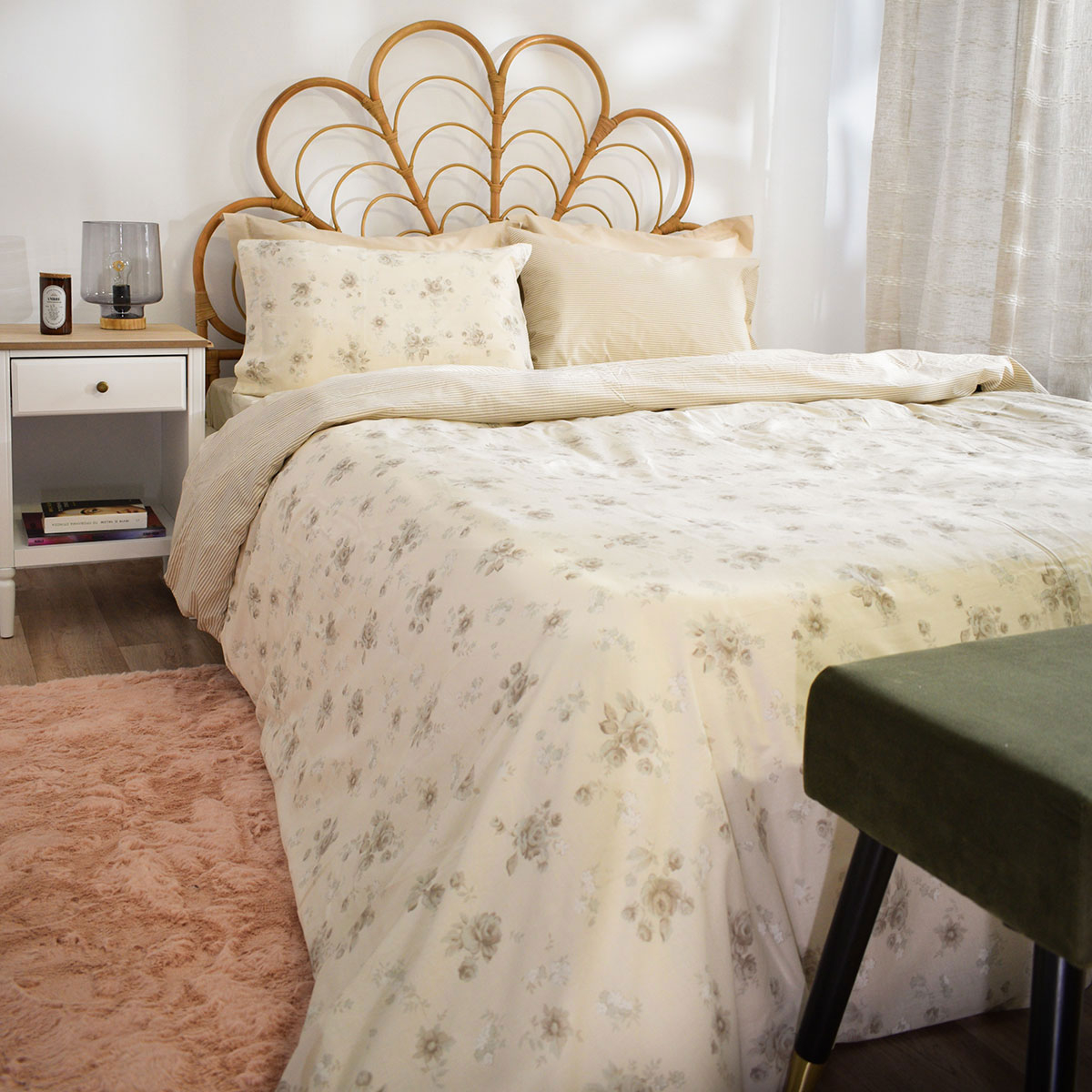 Παπλωματοθήκη Υπέρδιπλη (Σετ 220x240) 2 Όψεων Ravelia Fiore Beige
