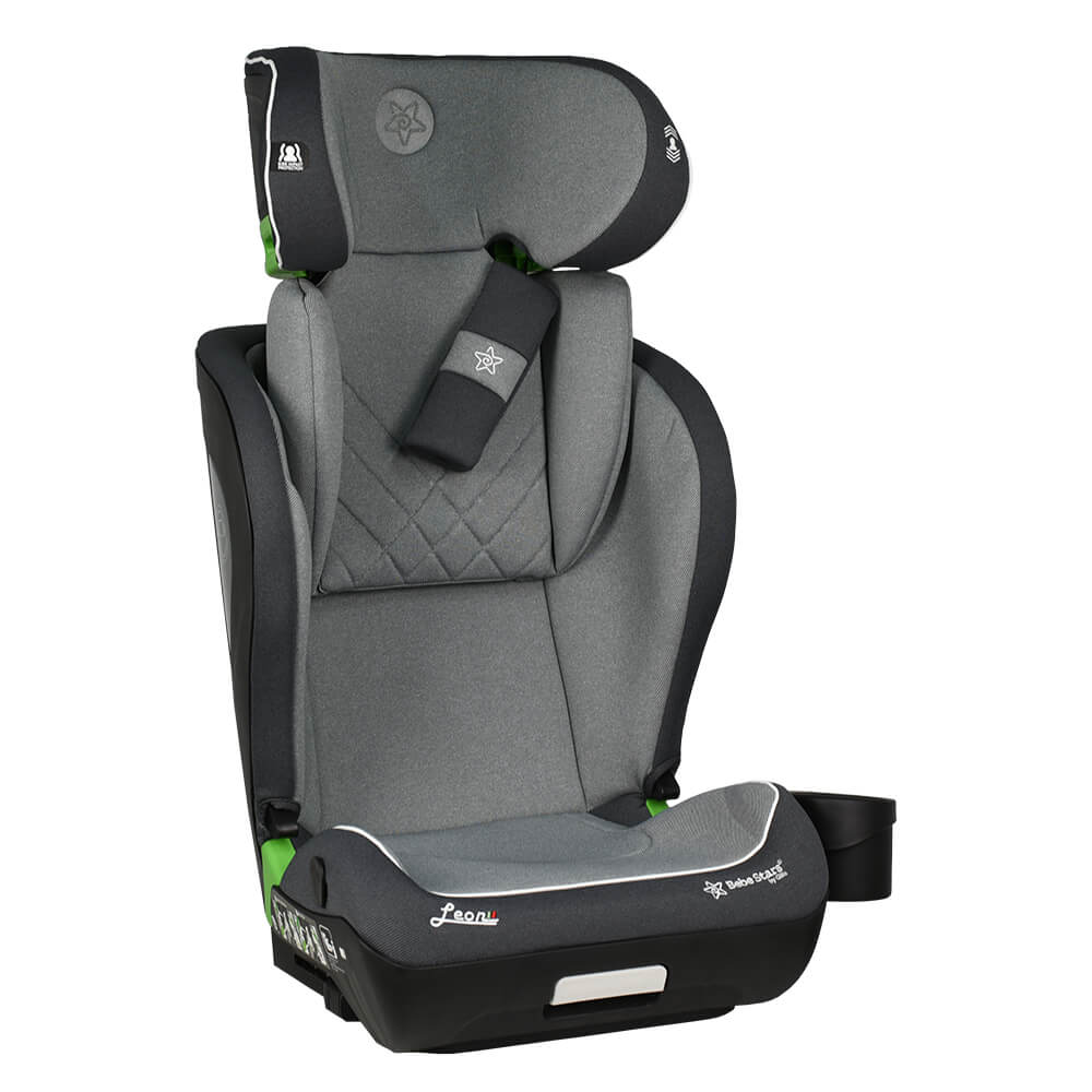 Κάθισμα Αυτοκινήτου ISOfix (100-150εκ. Ύψος) Bebe Stars Leon i-Size Grey 943-186