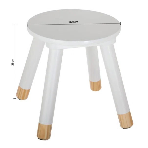 Παιδικό Σκαμπό (Φ24x26) A-S Sweet White 127143B