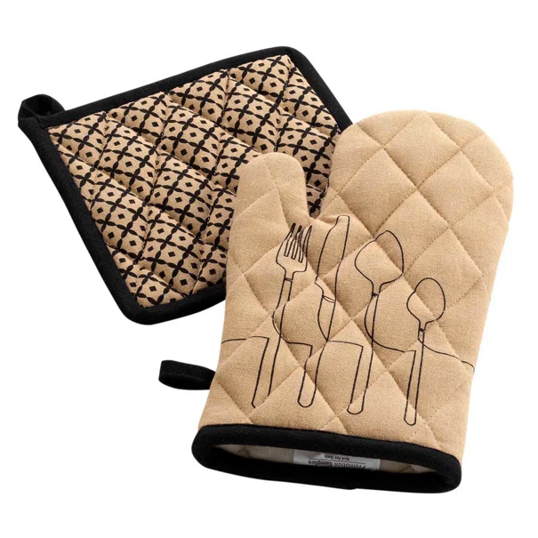 Γάντι + Πιάστρα Κουζίνας (Σετ) L-C Cuisiline Beige 1731250